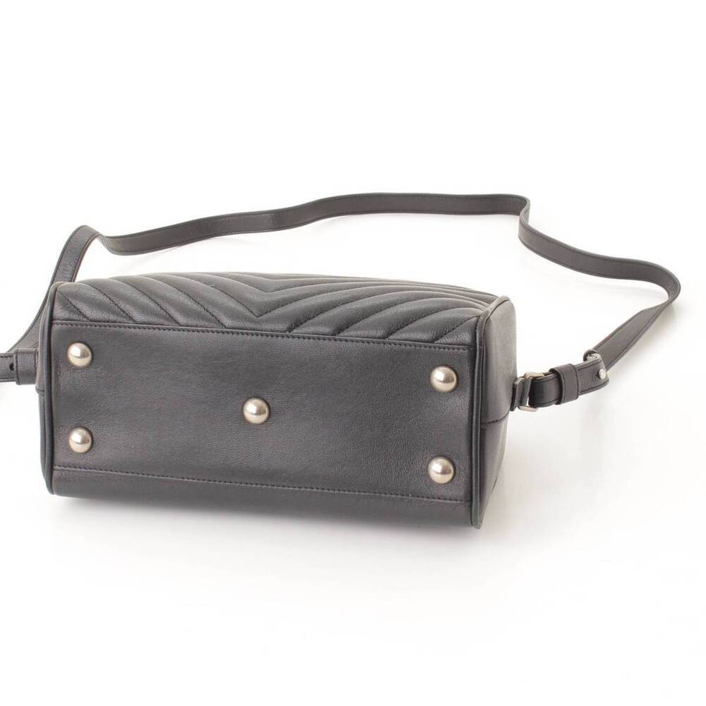 Saint Laurent Baby Duffle Leather Handbag V Stitch Black - Picture 5 of 9